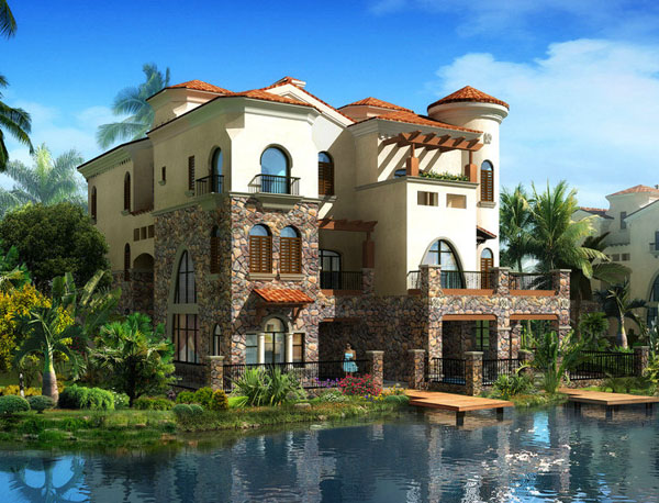 別墅庭院綠化設(shè)計中如何搭配綠色植物？